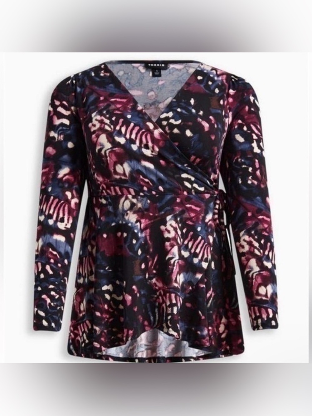 NWT Torrid Womens Shirt Blouse Studio Knit Surplice Long Sleeve Plus Size 1X